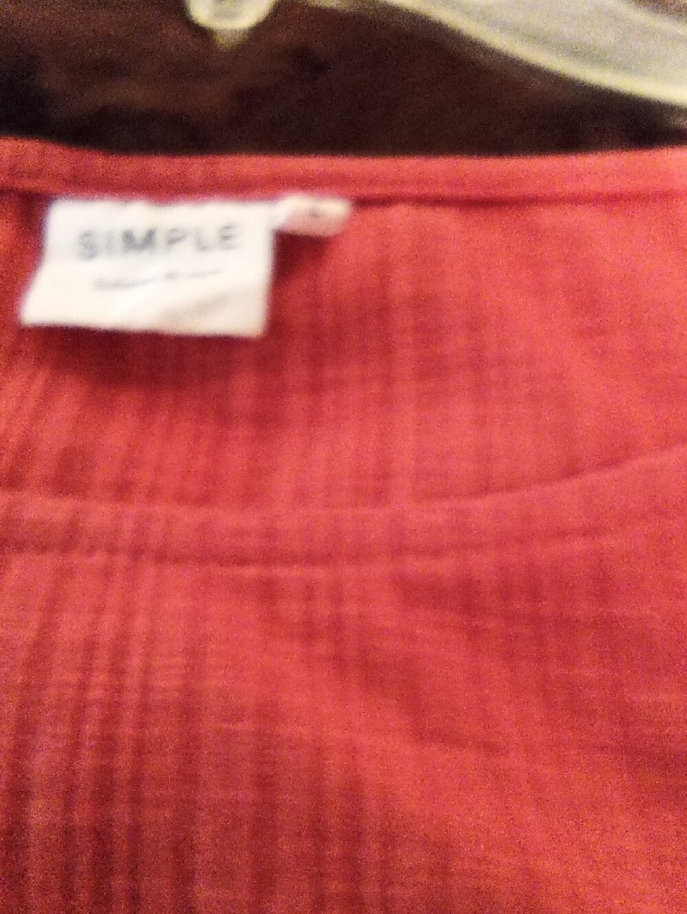 Simple Red Button-Shoulder Tunic Top - Picture 2 of 2